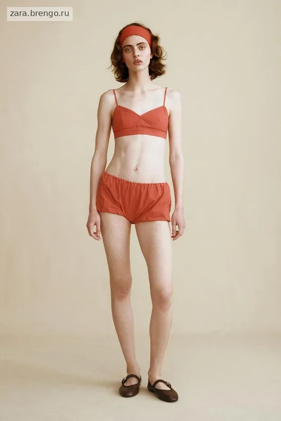 Топ из поплина created by caramel london x zara