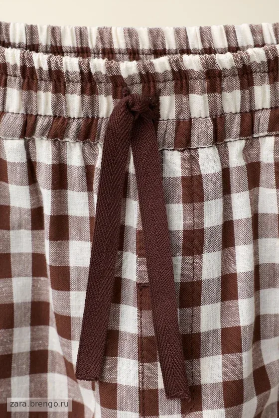 Брюки в клетку gingham созданные caramel london x zara
