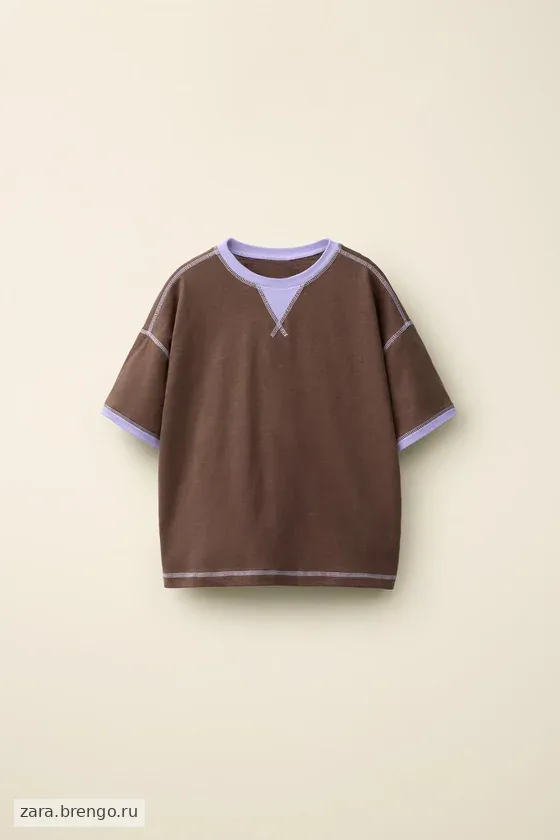 Футболка с контрастной прострочкой от caramel london x zara