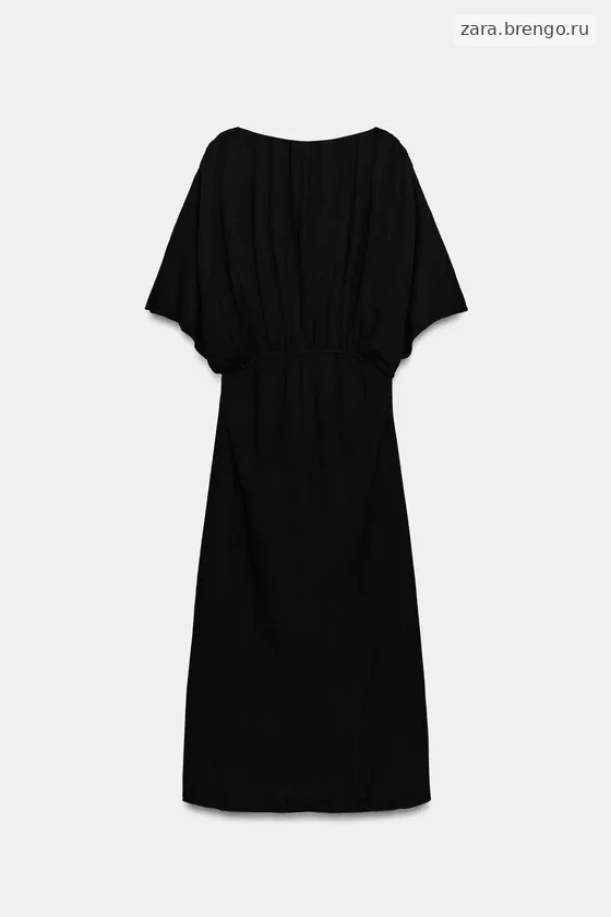 ДЛИННОЕ ТРИКОТАЖНОЕ ПЛАТЬЕ СО СБОРКАМИ НА ТАЛИИ