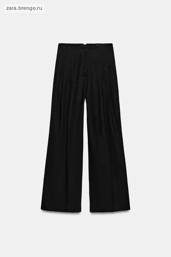 БРЮКИ С ВЫСОКОЙ ПОСАДКОЙ ИЗ СМЕСОВОГО ЛЬНА — коллекция Zara «ZW»