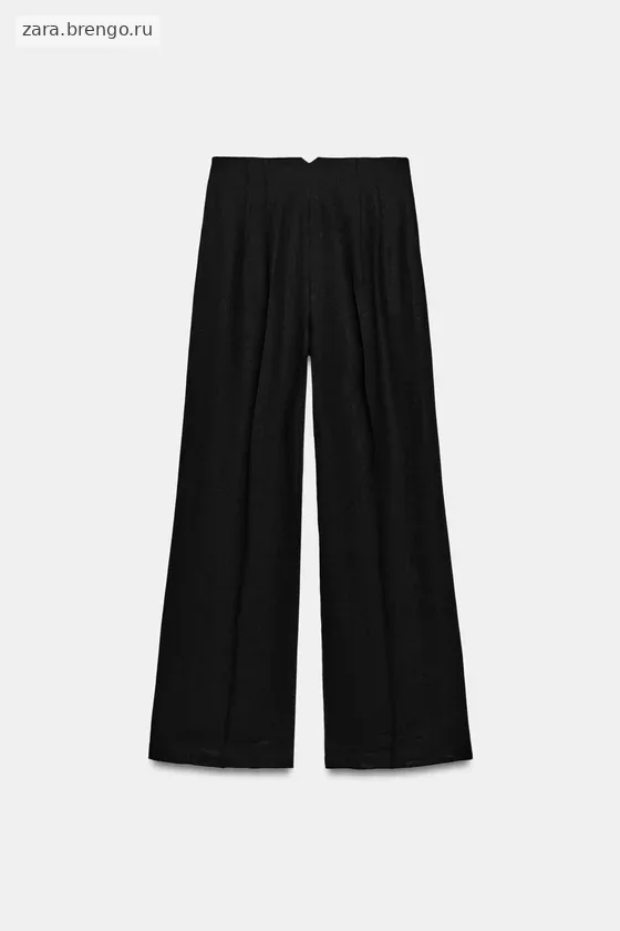 БРЮКИ С ВЫСОКОЙ ПОСАДКОЙ ИЗ СМЕСОВОГО ЛЬНА — коллекция Zara «ZW»