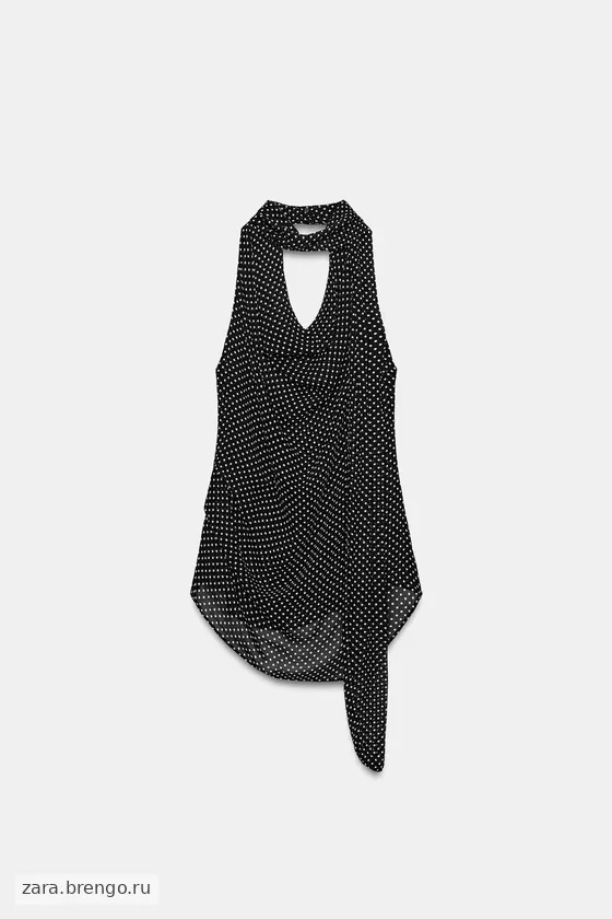 ТОП С ГОРЛОВИНОЙ ХАЛТЕР И ГОРОШКОМ — коллекция Zara «ZW»