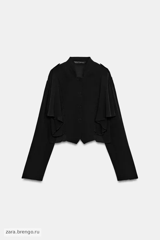 УКОРОЧЕННАЯ РУБАШКА С ВОЛАНАМИ — коллекция Zara «ZW»