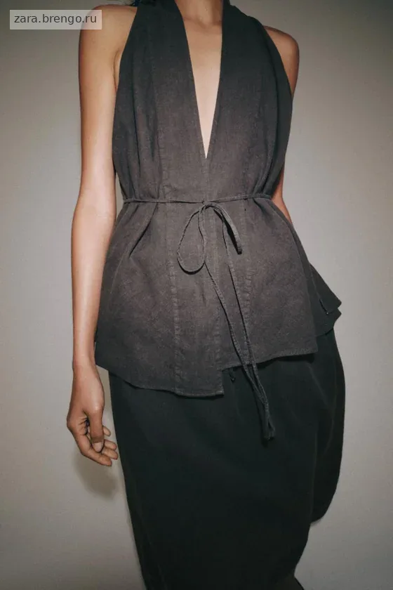 ЛЬНЯНОЙ ТОП НА ЗАПÁХЕ — коллекция Zara «ZW»