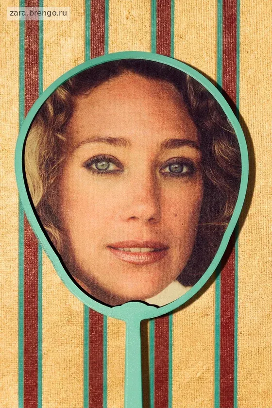 Веер из бумаги с изображением лица marisa berenson