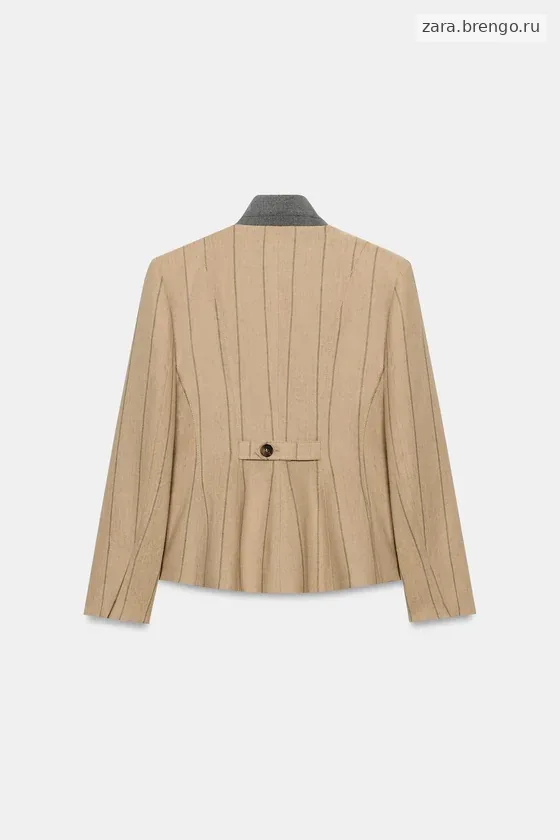 БЛЕЙЗЕР В ПОЛОСКУ ИЗ СМЕСОВОГО ЛЬНА — коллекция Zara «ZW»