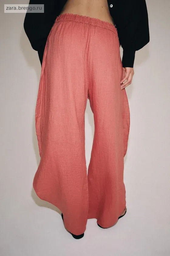 БРЮКИ ИЗ 100% ЛЬНА С РАЗРЕЗАМИ — коллекция Zara «ZW»