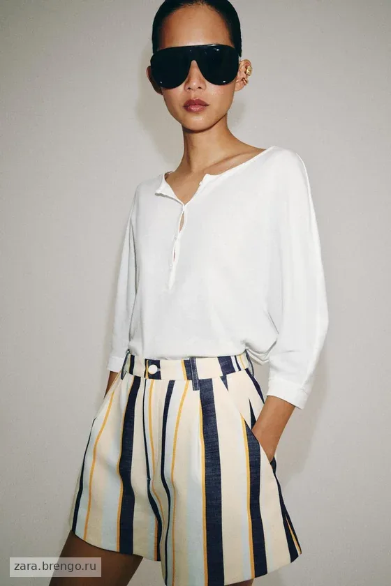 ШОРТЫ В ПОЛОСКУ СО СКЛАДКАМИ — коллекция Zara «ZW»