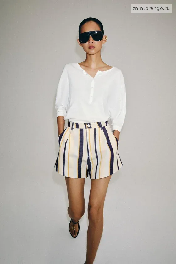 ШОРТЫ В ПОЛОСКУ СО СКЛАДКАМИ — коллекция Zara «ZW»