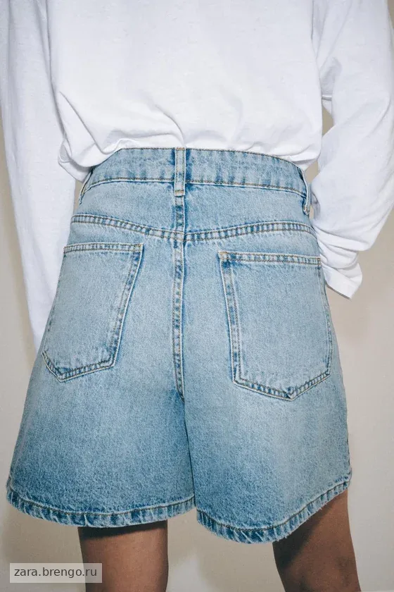 ДЕНИМОВЫЕ ШОРТЫ С ВЫСОКОЙ ПОСАДКОЙ — коллекция Zara «ZW»