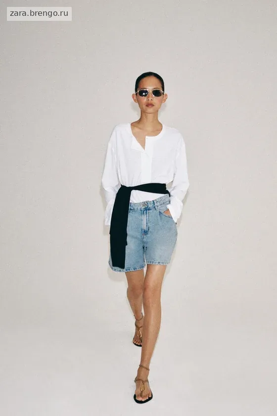 ДЕНИМОВЫЕ ШОРТЫ С ВЫСОКОЙ ПОСАДКОЙ — коллекция Zara «ZW»
