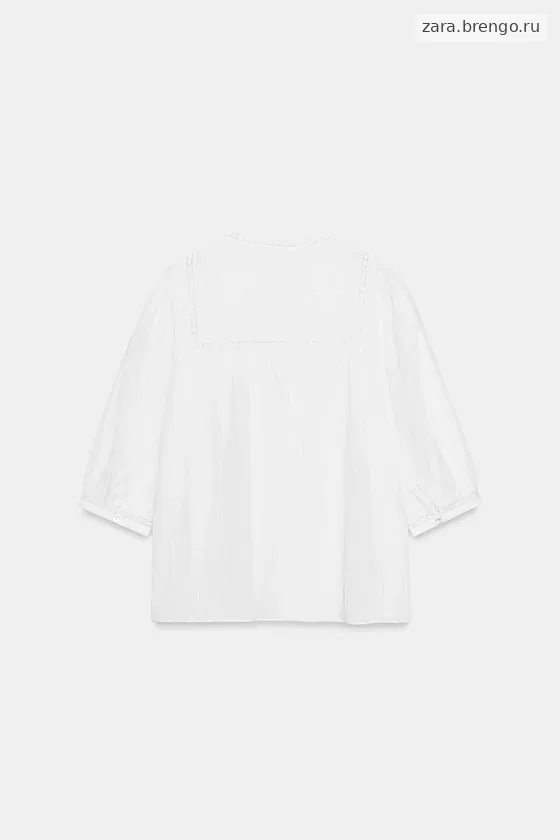 РУБАШКА С ВЫШИВКОЙ И КРУЖЕВОМ — коллекция Zara «ZW»