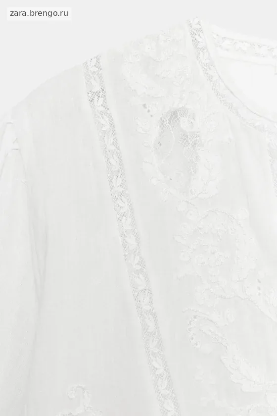 РУБАШКА С ВЫШИВКОЙ И КРУЖЕВОМ — коллекция Zara «ZW»