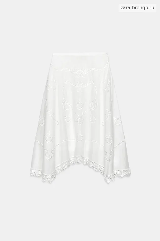 ЮБКА АСИММЕТРИЧНОГО КРОЯ С ВЫШИВКОЙ — коллекция Zara «ZW»