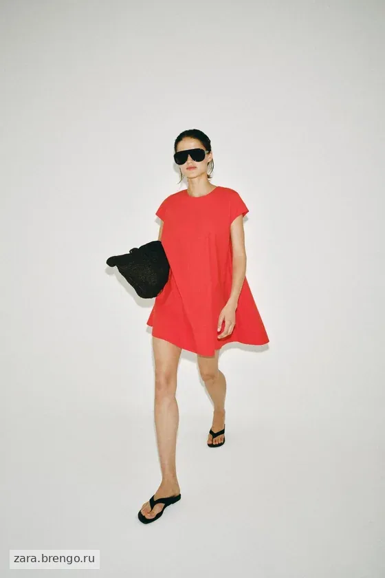 КОРОТКОЕ ПЛАТЬЕ ИЗ ПОПЛИНА — коллекция Zara «ZW»