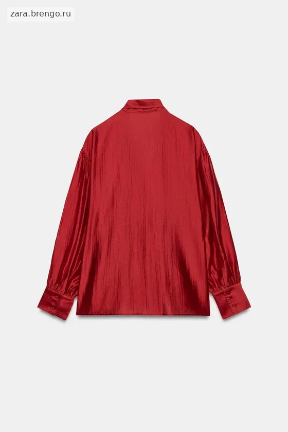 АТЛАСНАЯ РУБАШКА С ЗАВЯЗКАМИ — коллекция Zara «ZW»