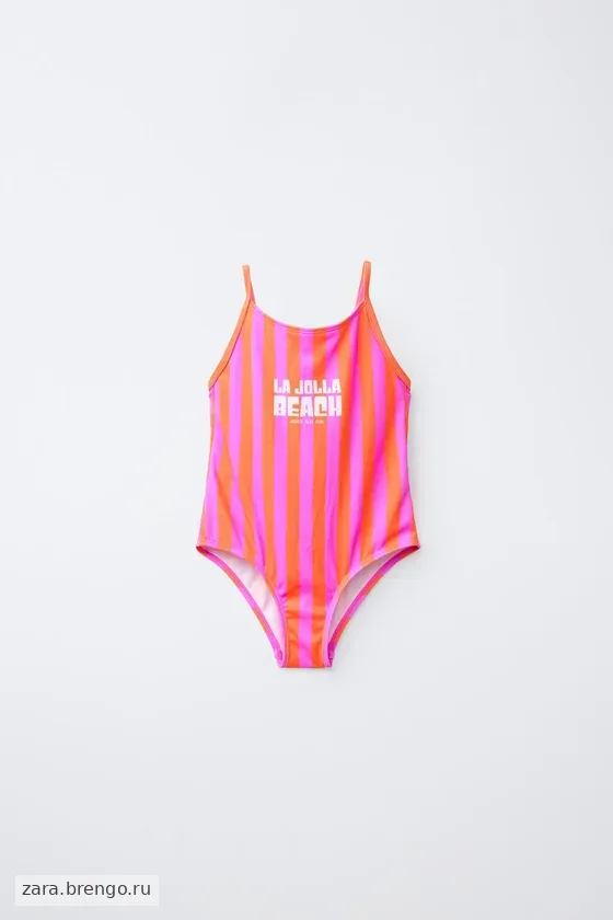 6-14 ЛЕТ/ КУПАЛЬНИК В ПОЛОСКУ С НАДПИСЬЮ «LA JOLLA BEACH»