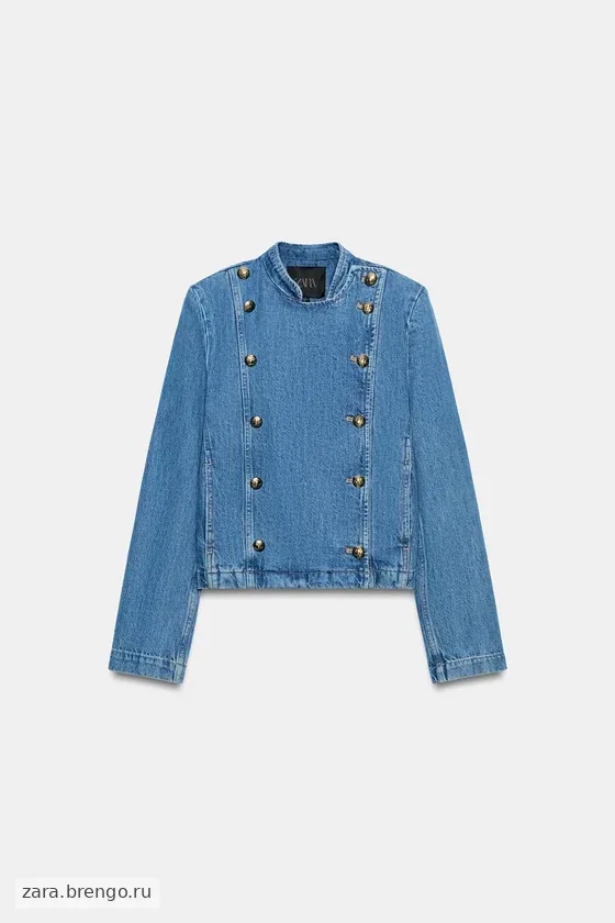 ДЖИНСОВАЯ КУРТКА С ПОДПЛЕЧНИКАМИ — коллекция Zara «ZW»