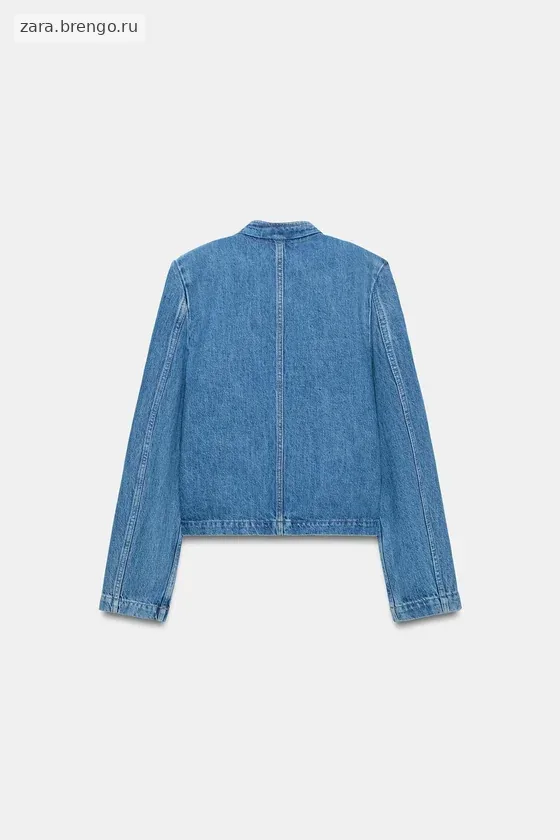 ДЖИНСОВАЯ КУРТКА С ПОДПЛЕЧНИКАМИ — коллекция Zara «ZW»