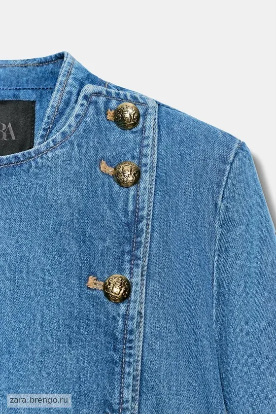 ДЖИНСОВАЯ КУРТКА С ПОДПЛЕЧНИКАМИ — коллекция Zara «ZW»