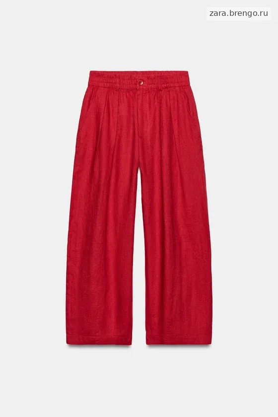 БРЮКИ ИЗ 100% ЛЬНА С ЗАЩИПАМИ — коллекция Zara «ZW»