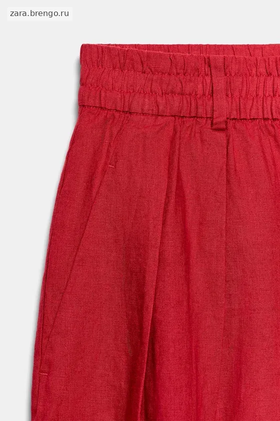 БРЮКИ ИЗ 100% ЛЬНА С ЗАЩИПАМИ — коллекция Zara «ZW»