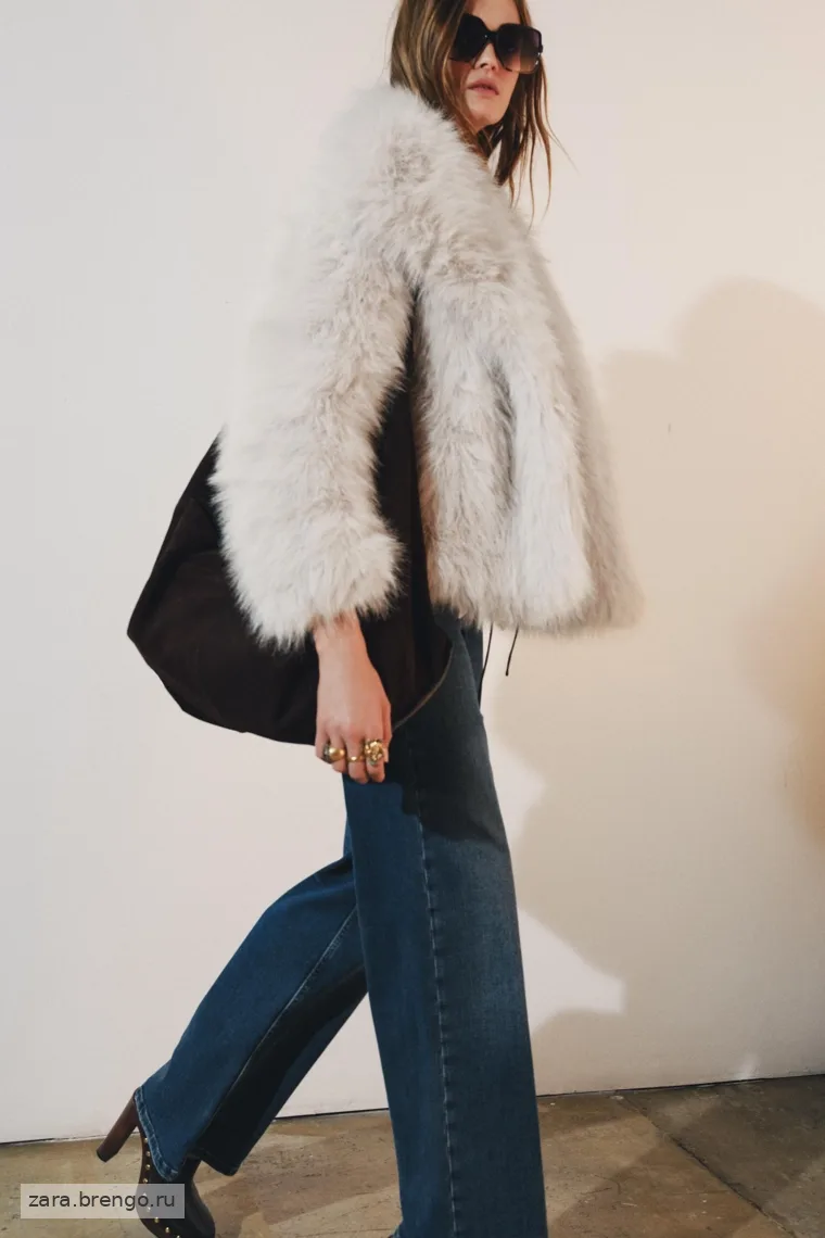 Пальто из искусственного меха коллекции zara woman