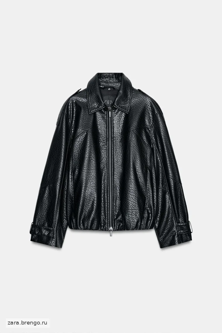 Пилотка из искусственной кожи коллекции zara woman