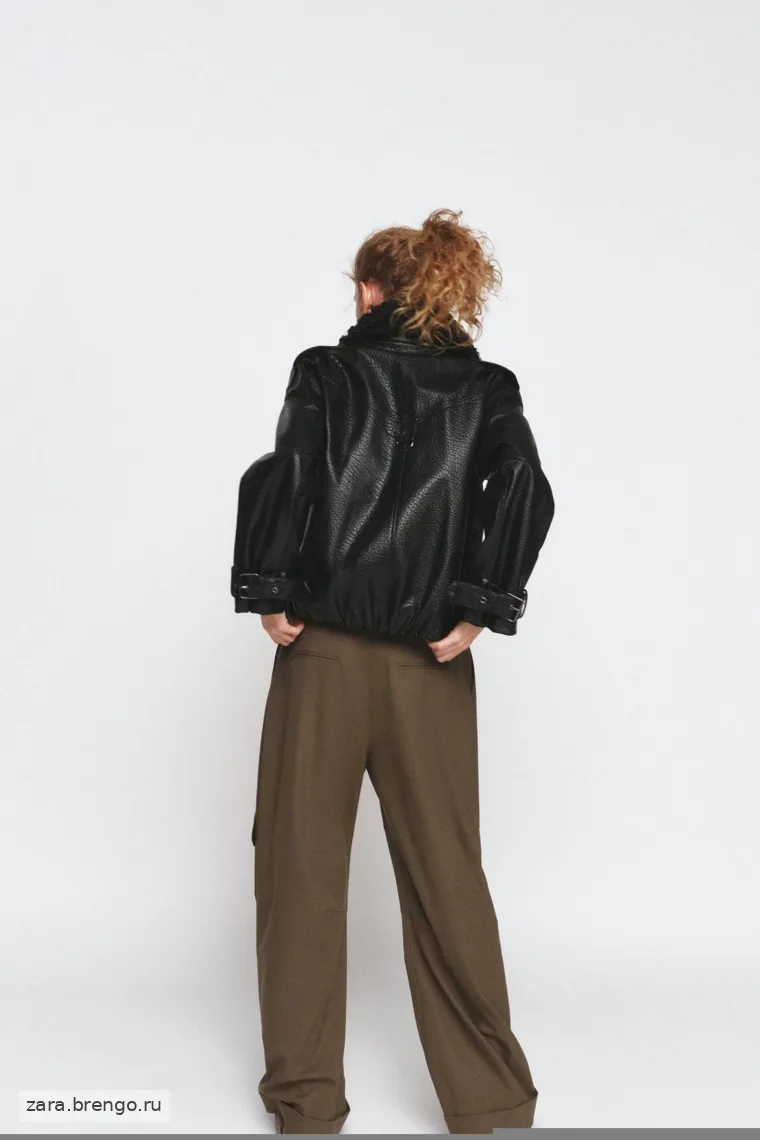 Пилотка из искусственной кожи коллекции zara woman