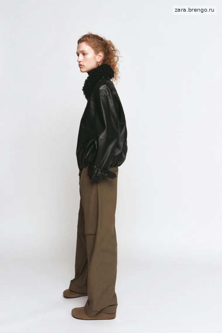 Пилотка из искусственной кожи коллекции zara woman
