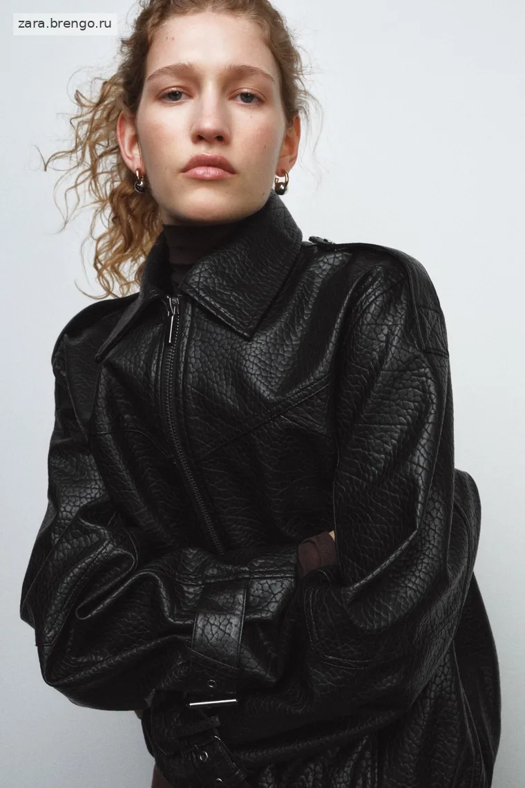 Пилотка из искусственной кожи коллекции zara woman