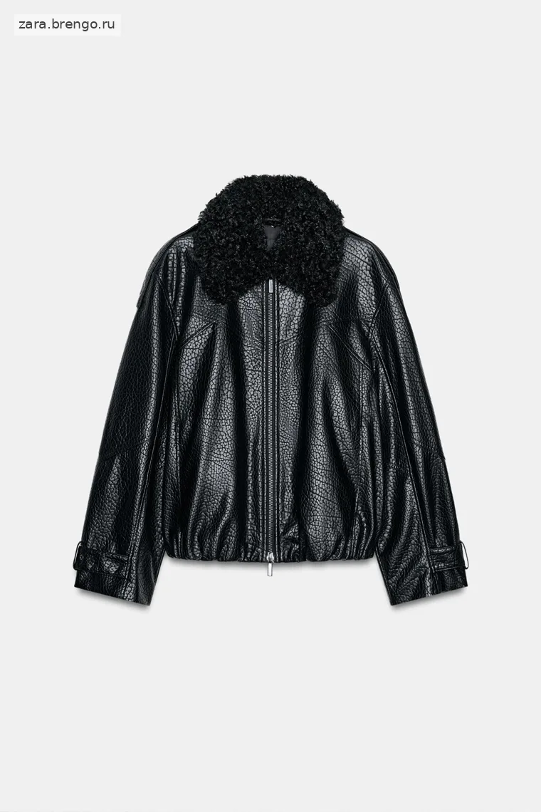 Пилотка из искусственной кожи коллекции zara woman