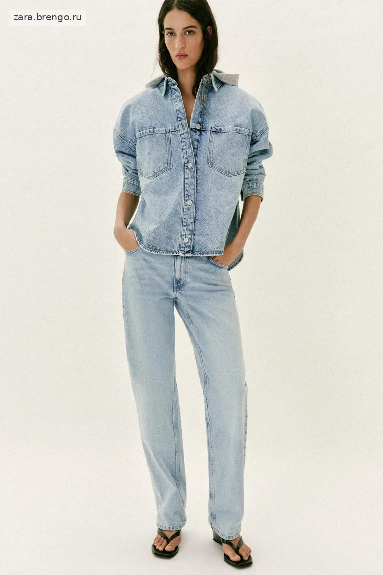 Джинсовая толстовка с капюшоном oversize z1975