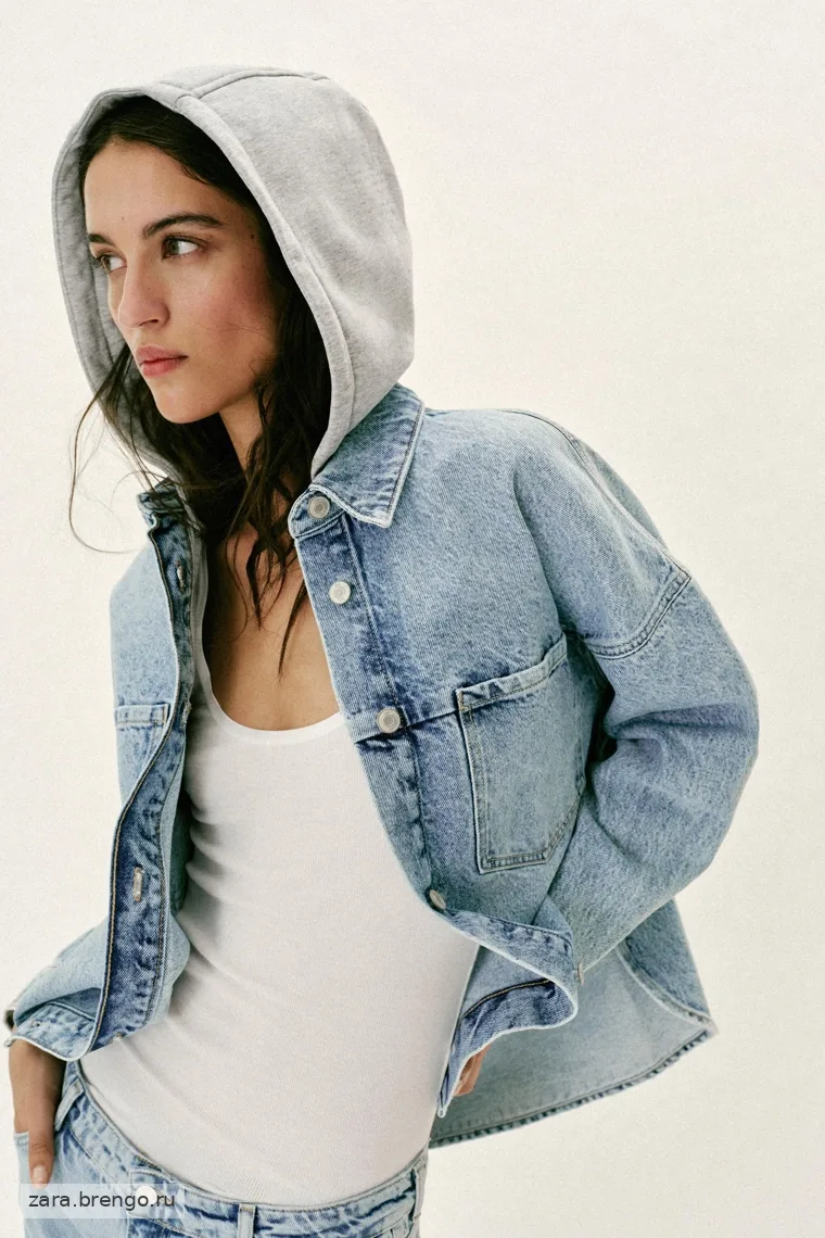 Джинсовая толстовка с капюшоном oversize z1975