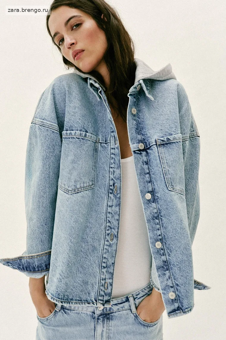 Джинсовая толстовка с капюшоном oversize z1975