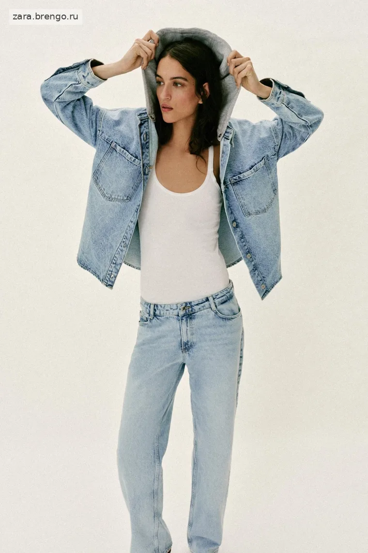 Джинсовая толстовка с капюшоном oversize z1975